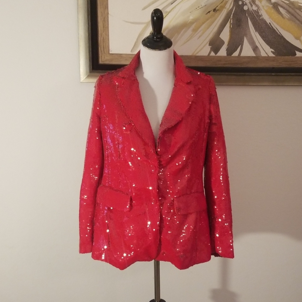 Red Full Sequin Jacket